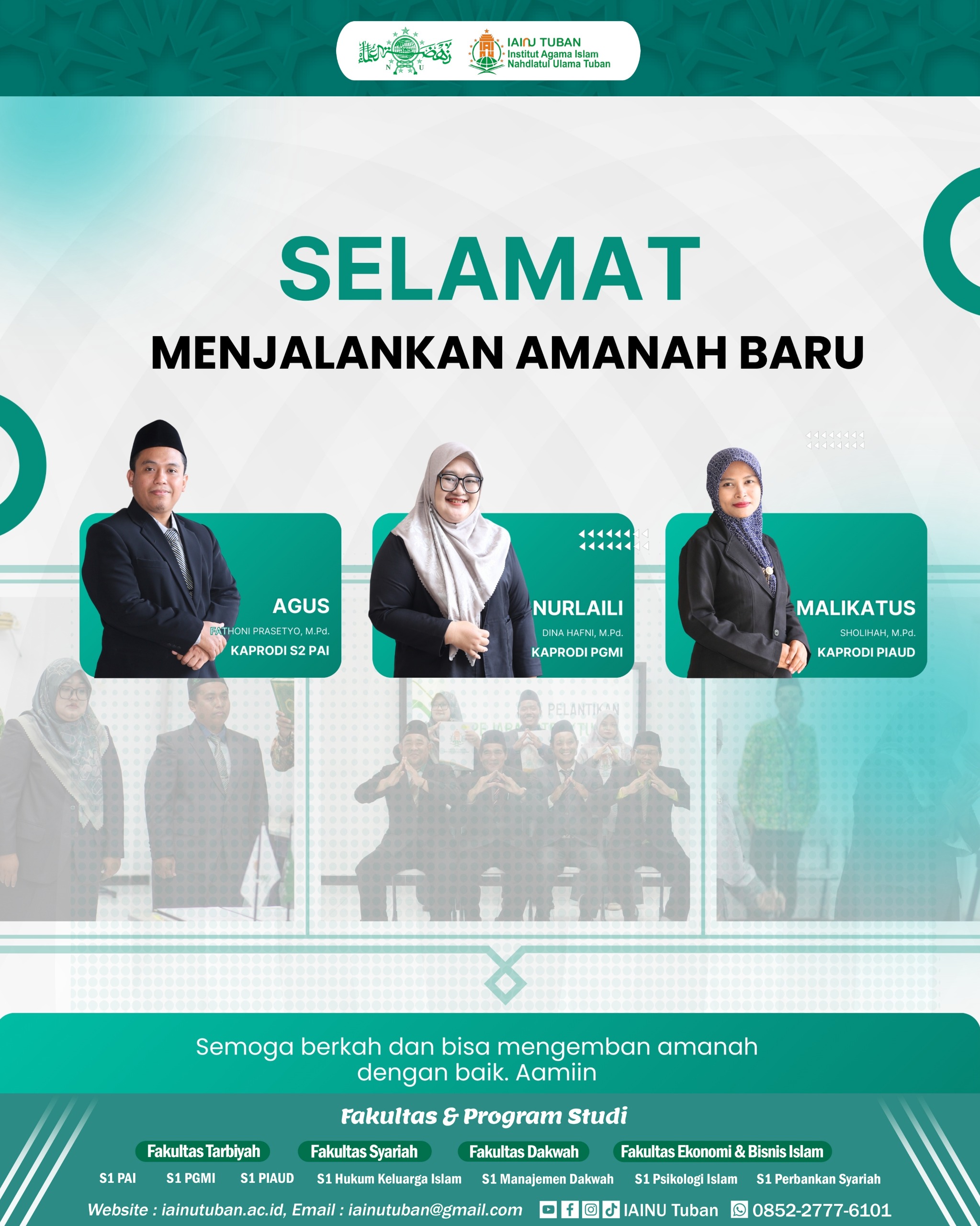 Ucapan Selamat dan Sukses Atas Amanah Baru Kaprodi S2 PAI IAINU Tuban